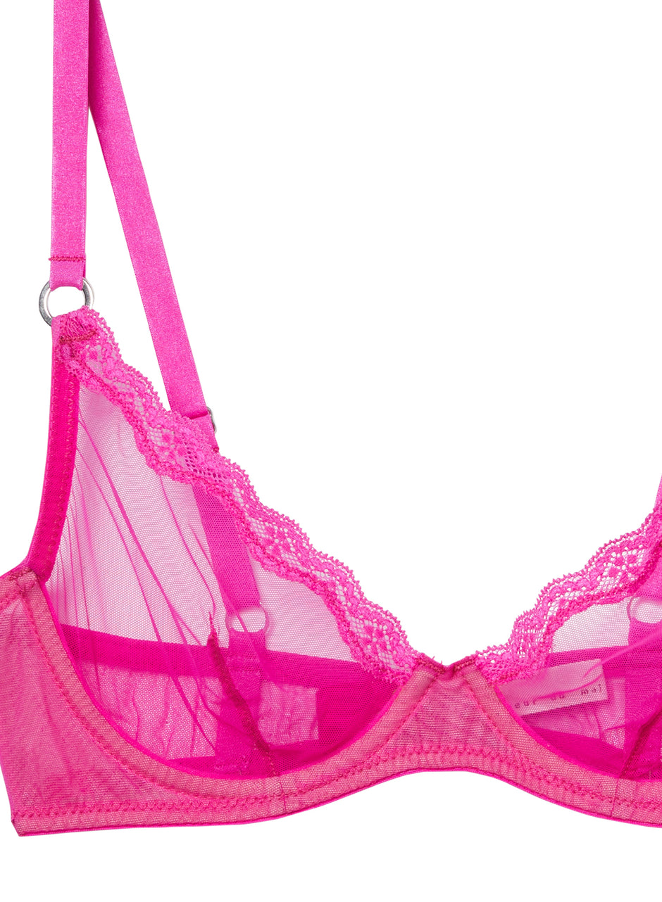 Wild pink - Sheer Tulle Demi Bra | Fleur du Mal